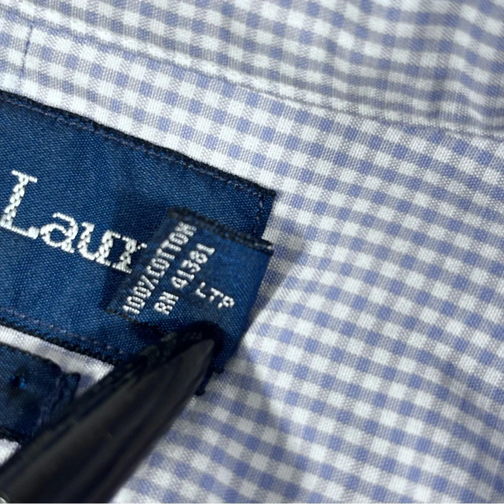 Ralph Lauren Blake Men L Cotton Long Sleeve Yellow Pony Button Up Shirt Blue - Picture 6 of 8